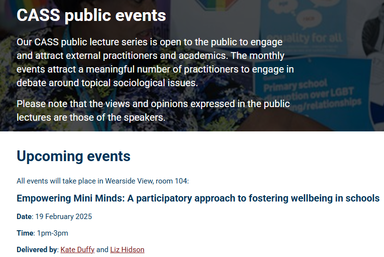 Centre for Applied Social Science (CASS) public lecture