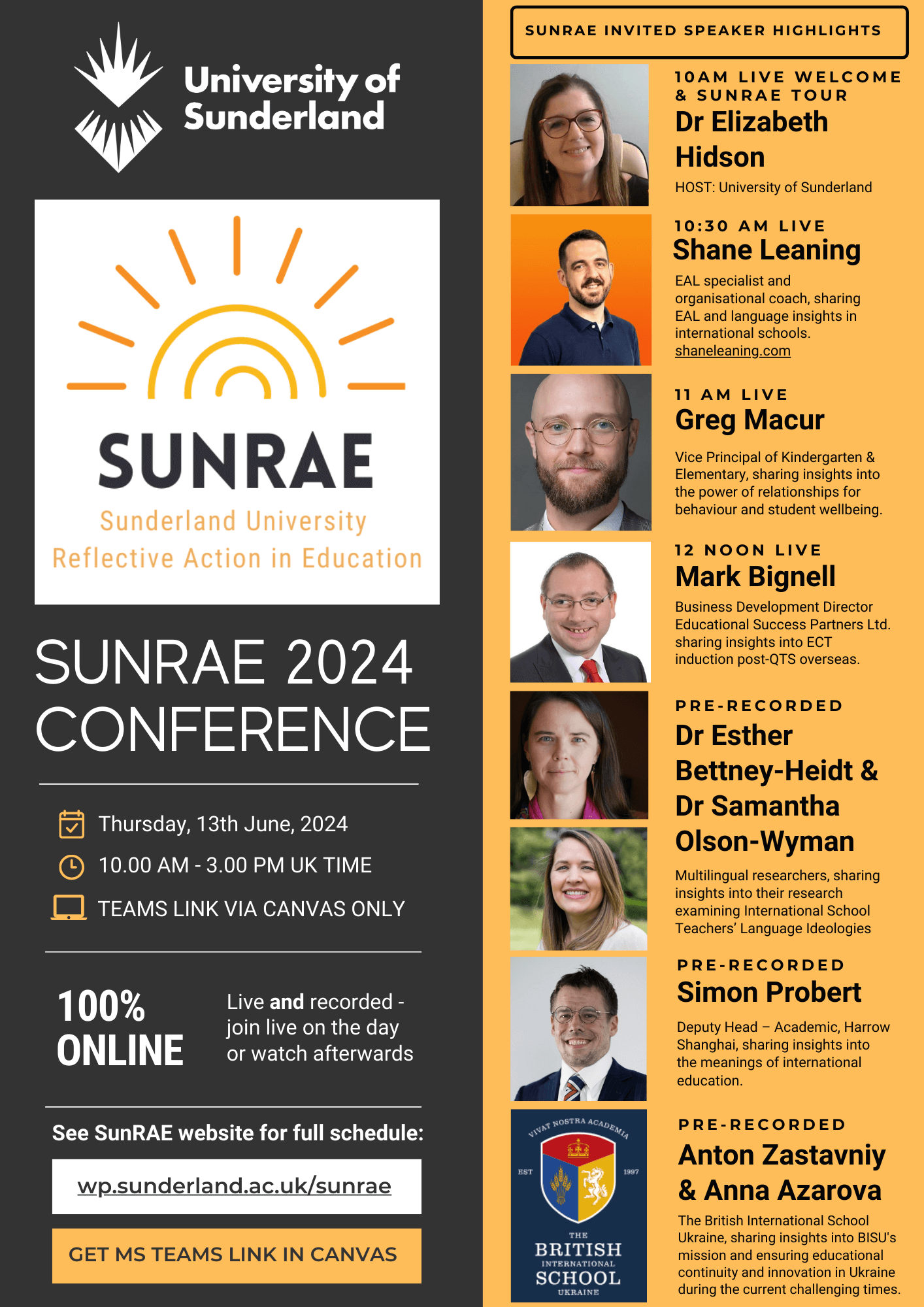 Conference schedule